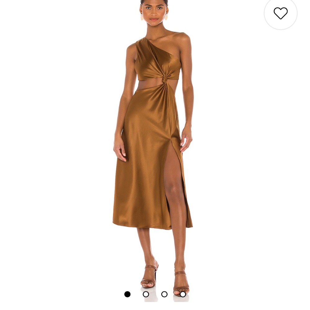 One-Shoulder Brown Dress